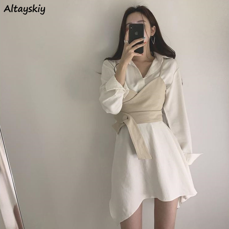 Dress Womens Autumn New Korean Style Long Sleeve Two Piece Trendy Elegant Irregular Slim Female Feminine Ladies Mini Dresses Hot, Black
Dress Womens Autumn New Korean Style Long Sleeve Two Piece Trendy Elegant Irregular Slim Female Feminine Ladies Mini Dresses Hot, Black