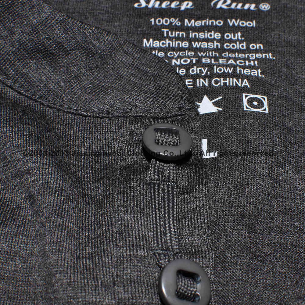 Huntsman Henley Men 100% Merino Wool Jersey Base Layer Long Sleeve Midweight Top Out door Warm Thermal TAD Style Clothes Shirt 210329