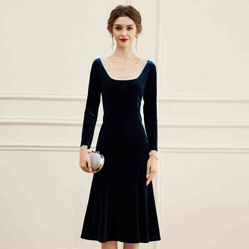 Casual Dresses Zhili golden velvet dress women' autumn and winter elegant temperament formal occasion long fishtail skirt J4BU, Black
Casual Dresses Zhili golden velvet dress women' autumn and winter elegant temperament formal occasion long fishtail skirt J4BU, Black