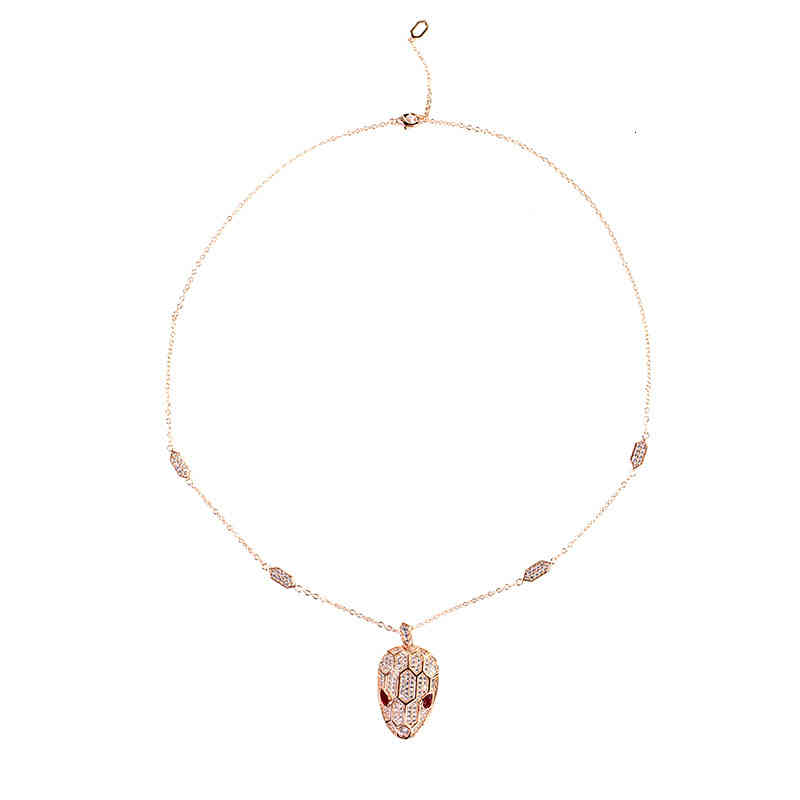 Snake Head Necklace Micro Inlaid Zircon Gold-plated Personality Exaggerated Shaped Women's Clavicle Chain