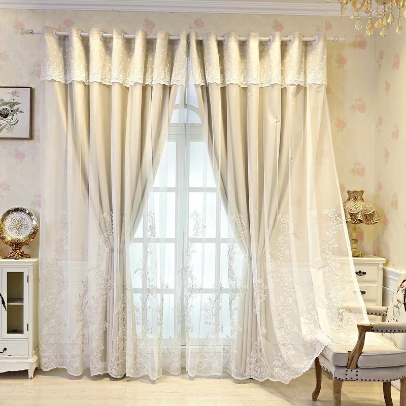 Curtain & Drapes Beige Double Layer Lace Blackout Curtains For Living Room Thicken Fabric + White Embroidered Tulle Curtians Bedroom
Curtain & Drapes Beige Double Layer Lace Blackout Curtains For Living Room Thicken Fabric + White Embroidered Tulle Curtians Bedroom