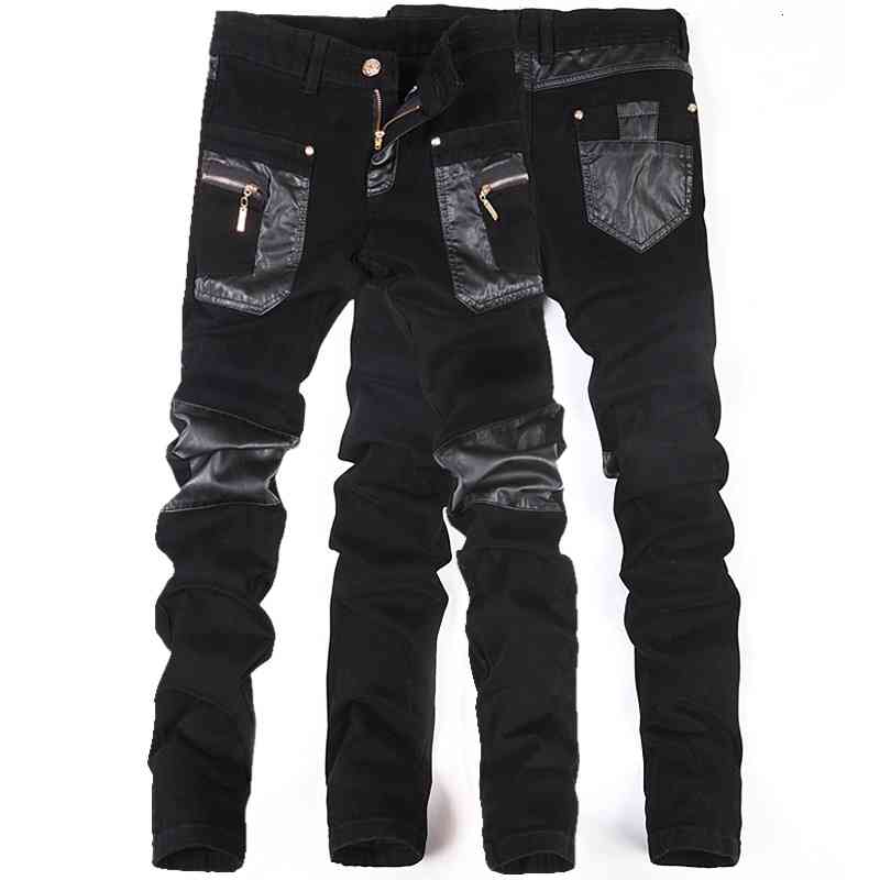 Men's Jeans autumn and winter pants Slim Korean men's trousers tight slimming nightclub fight leather PX58, Black
Men's Jeans autumn and winter pants Slim Korean men's trousers tight slimming nightclub fight leather PX58, Black