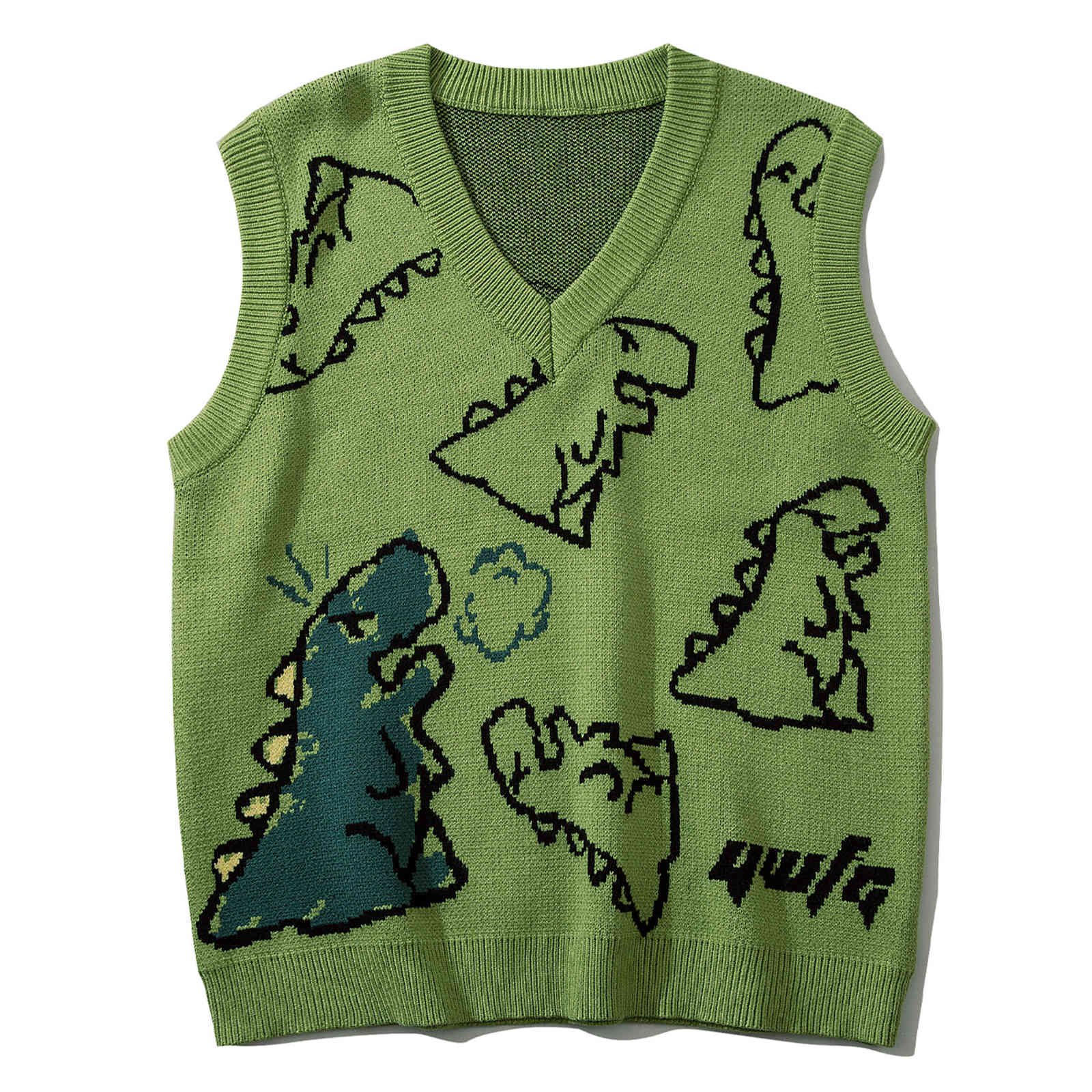 men's sweaters lacible harajuku knitted vest men dinosaur graffiti graphic sleeveless loose casual kintted tank pullover stre, White;black
men's sweaters lacible harajuku knitted vest men dinosaur graffiti graphic sleeveless loose casual kintted tank pullover stre, White;black