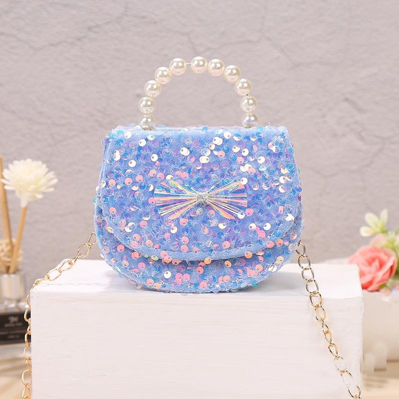 Korean Kids Mini Purses Handbags Cute Backpacks Shinny Sequin Girls Messenger Bag Baby Purse Party Hand Bag Gift