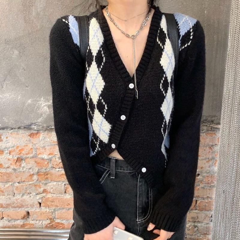 Women's Knits & Tees HOUZHOU Korean Style Plaid Sweater Women Irregular Vintage Preppy Knitted Cardigan Harajuku Streetwear Autumn, White
Women's Knits & Tees HOUZHOU Korean Style Plaid Sweater Women Irregular Vintage Preppy Knitted Cardigan Harajuku Streetwear Autumn, White