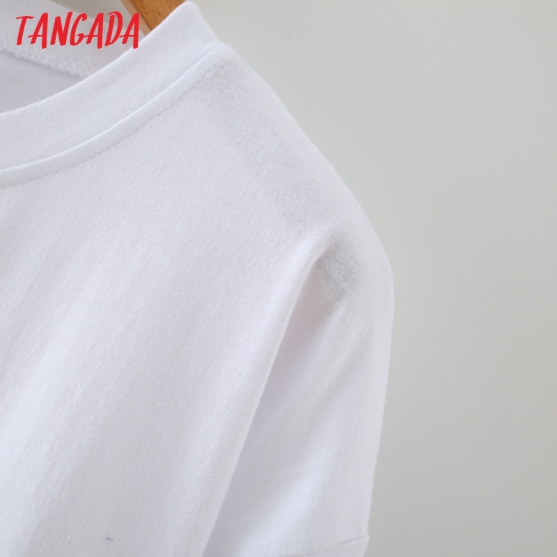 Women Floral Print White T Short Sleeve O Neck Tees Ladies Tee Shirt High Street Top 2M133 210416