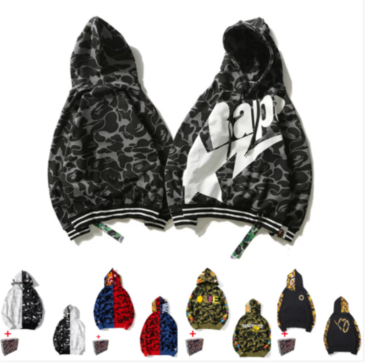 Top quality Apes Men Hoodies women cardigan hooded jacket luminous camouflage star shark head M-3XL Bring tote bag, 1pcs button
Top quality Apes Men Hoodies women cardigan hooded jacket luminous camouflage star shark head M-3XL Bring tote bag, 1pcs button