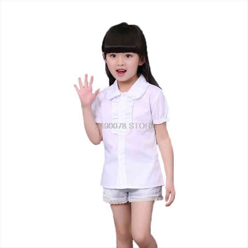 Girls Formal Blouse Dress Shirt Brand Fashion Short Sleeve White Shirt For School Girls Children Performance Clothing Blouse, White;black
Girls Formal Blouse Dress Shirt Brand Fashion Short Sleeve White Shirt For School Girls Children Performance Clothing Blouse, White;black