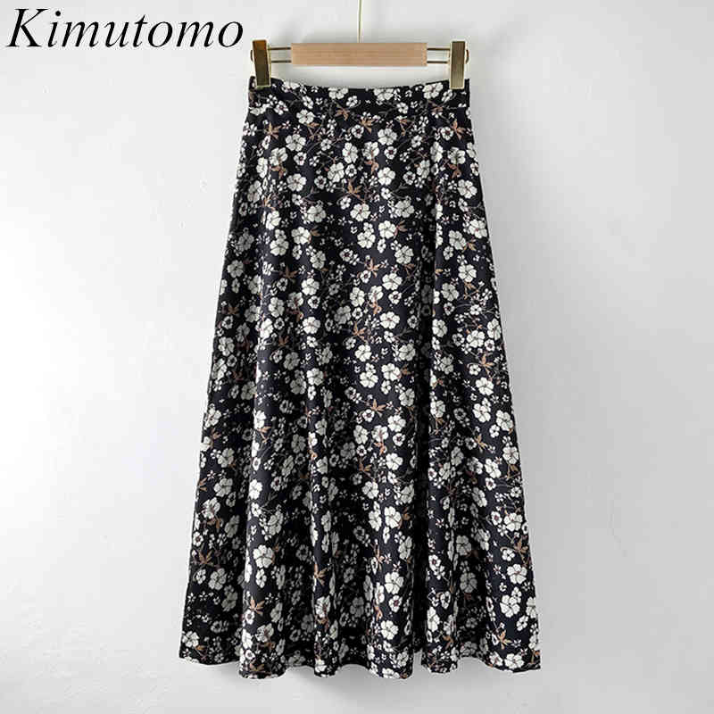 Kimutomo Vintage Women Floral Skirt Spring Autumn French Style Ladies High Waist A-line Chiffon Skirt Elegant Fashion 210521, Black
Kimutomo Vintage Women Floral Skirt Spring Autumn French Style Ladies High Waist A-line Chiffon Skirt Elegant Fashion 210521, Black