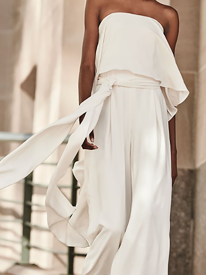 Women Jumpsuit Bandage Sleeveless Off Shoulder White Rompers Womens Plus Size Long Summer Fashion Sexy 210513