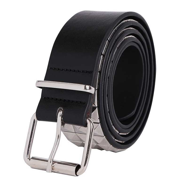 Shiny Pyramid Fashion Rivet Belt Men&Women's Studded Belt Punk Rock With Pin Buckle 210310