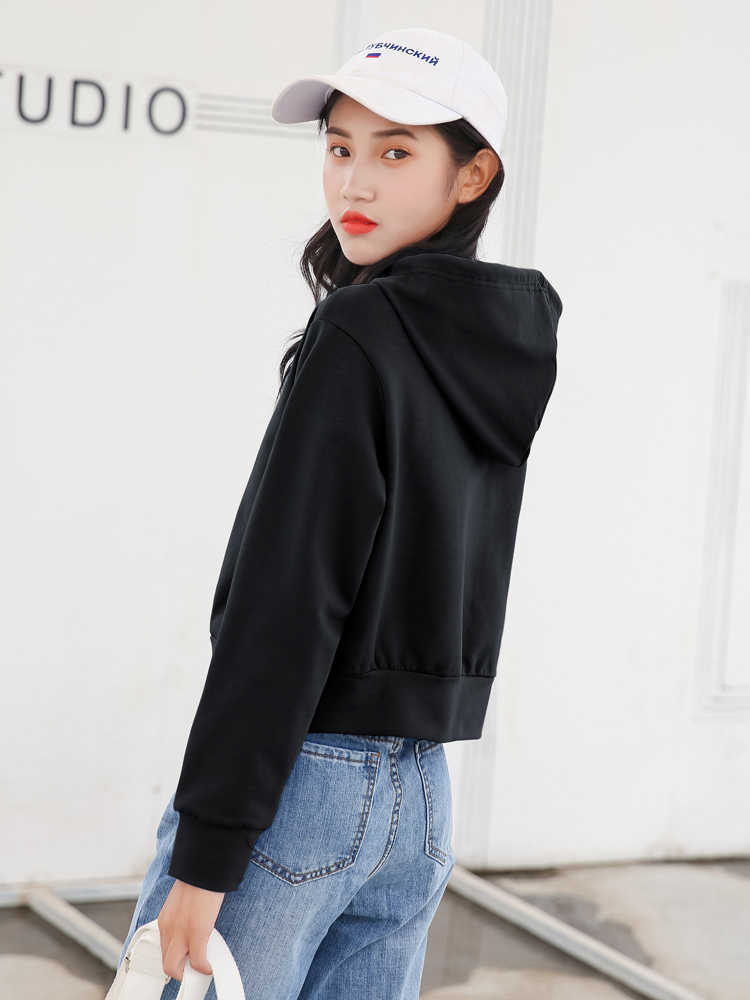 black pink white hoodie women kpop solid aesthetic sweatshirt korean harajuku hoodies woman crop top autumn winter clothes 210910