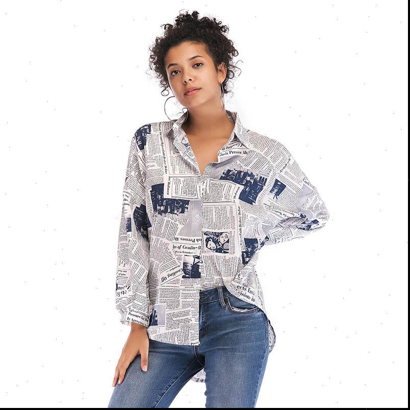 Autumn Newspaper Prints Loose Style Women Shirt Fashion Button Tops Vintage Street Blusas Femininas, White
Autumn Newspaper Prints Loose Style Women Shirt Fashion Button Tops Vintage Street Blusas Femininas, White