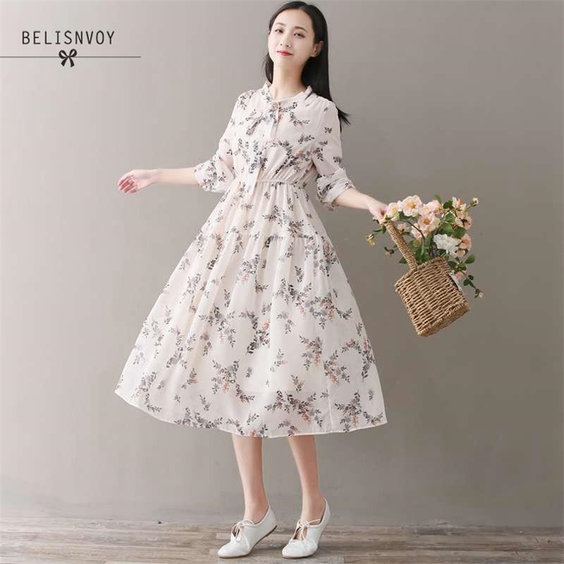 Mori Girl Autumn Women Long Dress Bow Collar Floral Printed High Waist Vestidos Longo Elegant Chiffon Sweet Romantic Dresses 210520, Beige
Mori Girl Autumn Women Long Dress Bow Collar Floral Printed High Waist Vestidos Longo Elegant Chiffon Sweet Romantic Dresses 210520, Beige