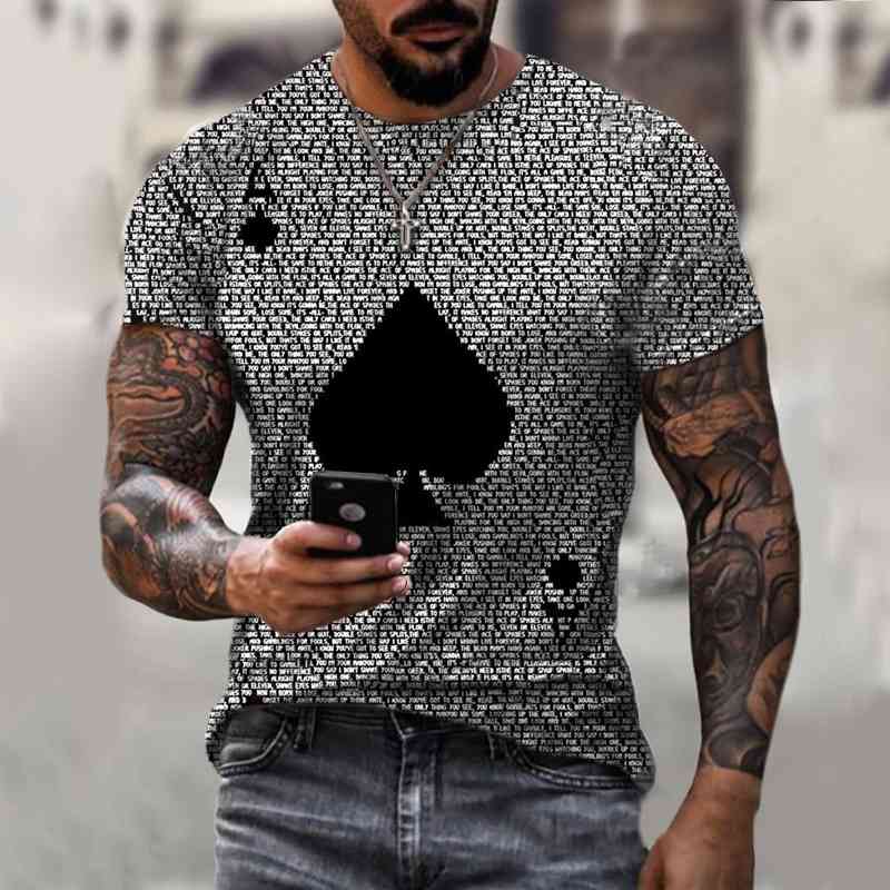 Ace Of Spades 3D Print Shirts Summer Fashion Around the neck T-shirt Heren Leisure Sport Oversize Tops, Tsm00616gc
Ace Of Spades 3D Print Shirts Summer Fashion Around the neck T-shirt Heren Leisure Sport Oversize Tops, Tsm00616gc