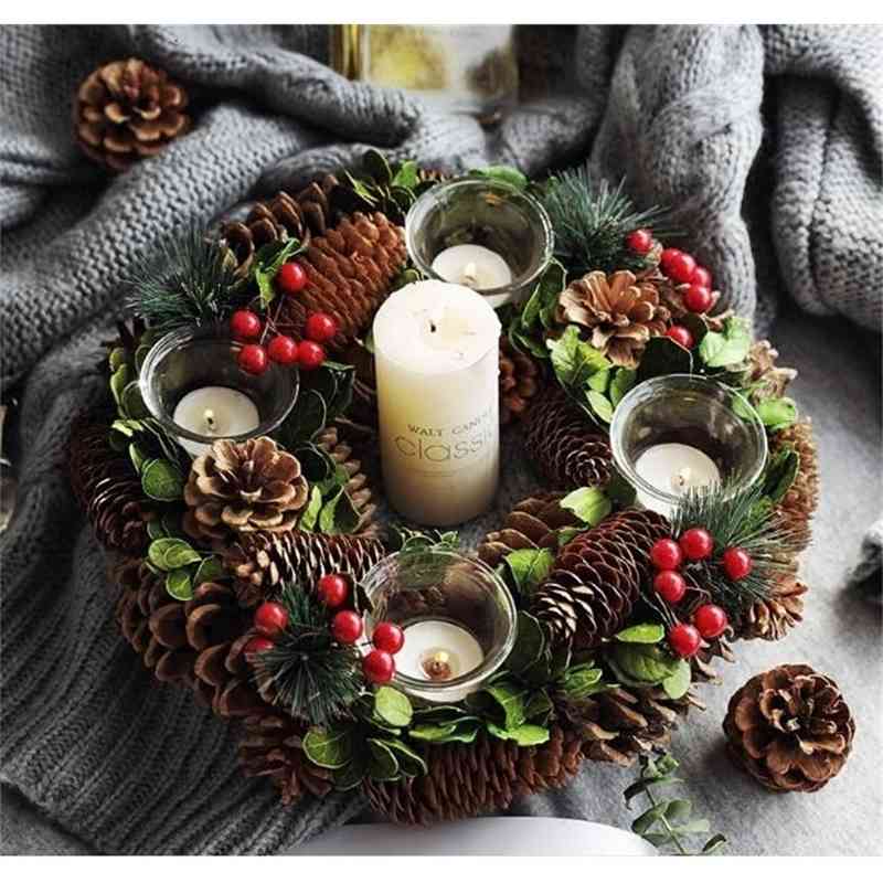 Christmas Candle Holders Pine Cone Berries Woodland Rustic Xmas Decor Table Centerpiece Christmas Wreath with Four CandleHolder SH190924
Christmas Candle Holders Pine Cone Berries Woodland Rustic Xmas Decor Table Centerpiece Christmas Wreath with Four CandleHolder SH190924