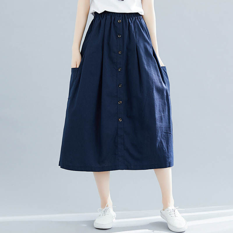 Johnature Casual Skirt Solid A-line Women Clothes Pockets Mid-calf Natural Loose Comfortable Simple Women Skirt 210521, Khaki
Johnature Casual Skirt Solid A-line Women Clothes Pockets Mid-calf Natural Loose Comfortable Simple Women Skirt 210521, Khaki
