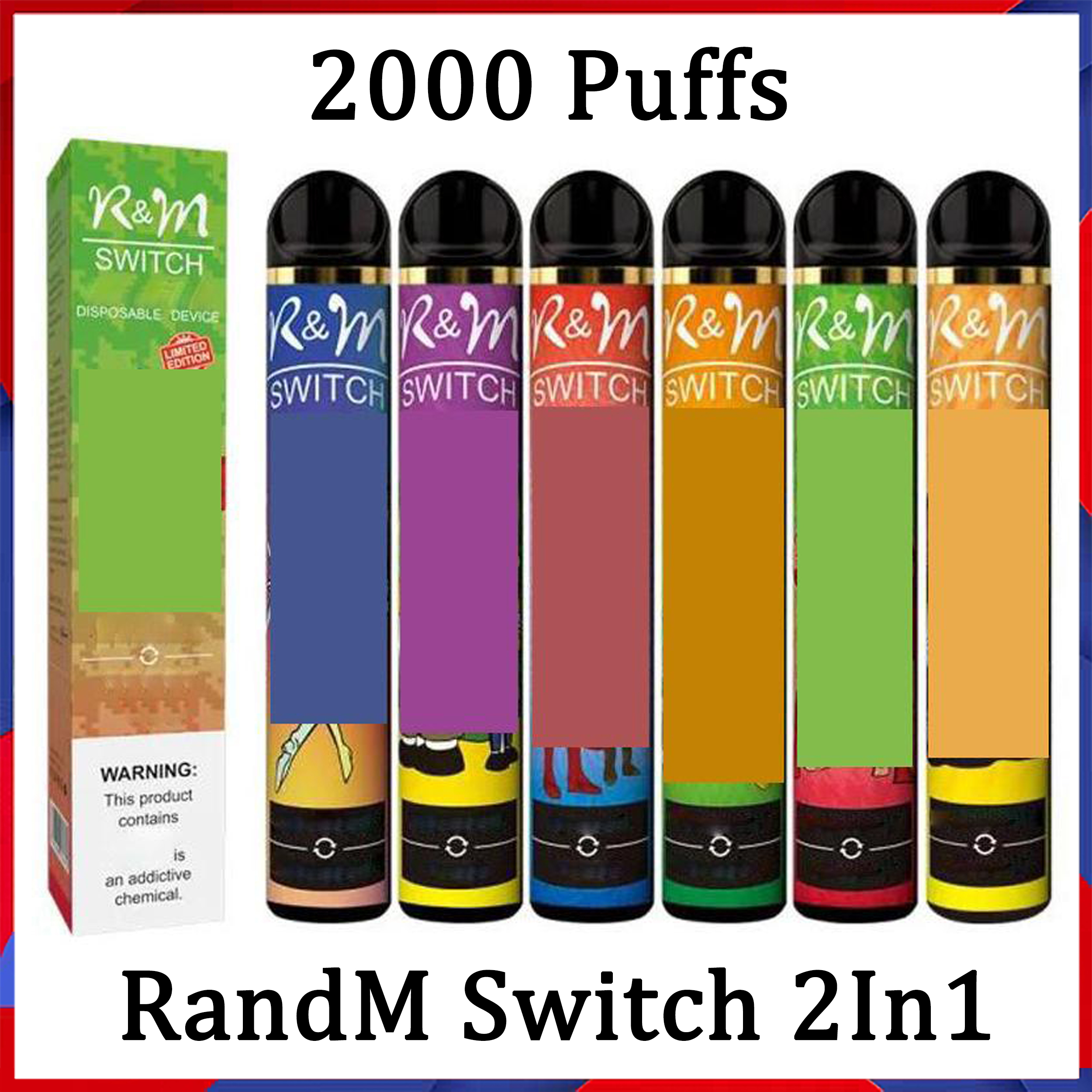 100% Original R And M Switch Extra Electronic Cigarette 8ml 1100mAh 2000 Puffs 6 Double Colors Disposable Vape
100% Original R And M Switch Extra Electronic Cigarette 8ml 1100mAh 2000 Puffs 6 Double Colors Disposable Vape