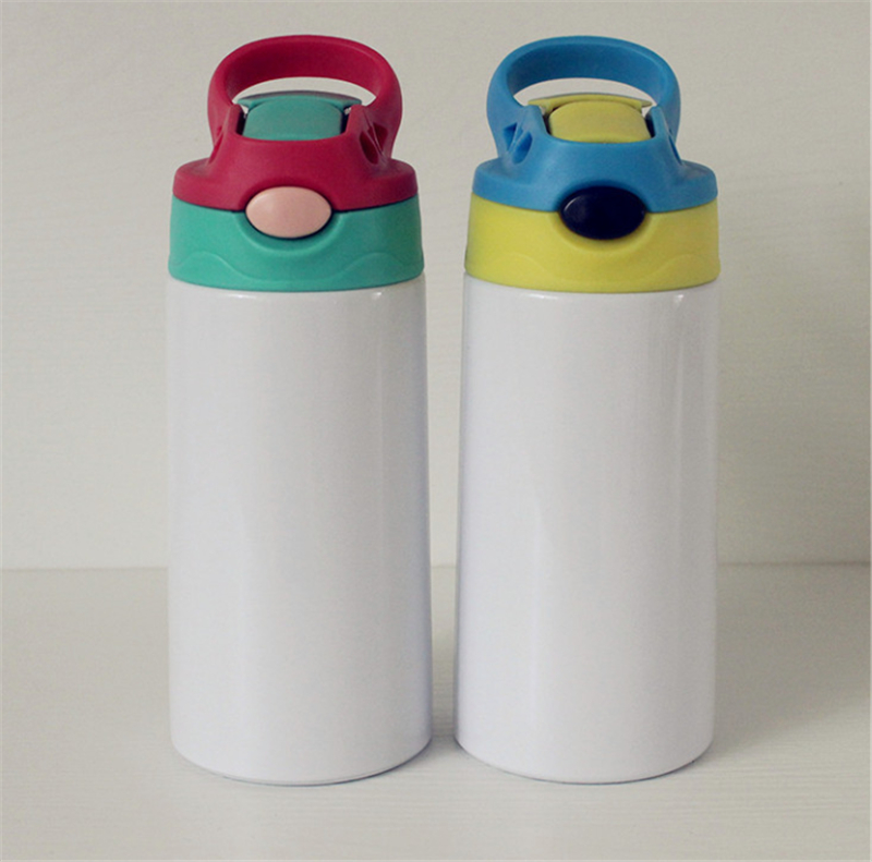 12oz Sippy Cup 350ml sublimation Children Water Bottle with straw lid Portable Stainless Steel Drinking tumbler for kids Free shipping
