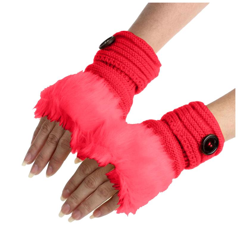 Five Fingers Gloves Women Knitting Fingerless Wool Girl Mittens Wrist Winter Female Faux Button Soft Fur #W3, Blue;gray
Five Fingers Gloves Women Knitting Fingerless Wool Girl Mittens Wrist Winter Female Faux Button Soft Fur #W3, Blue;gray
