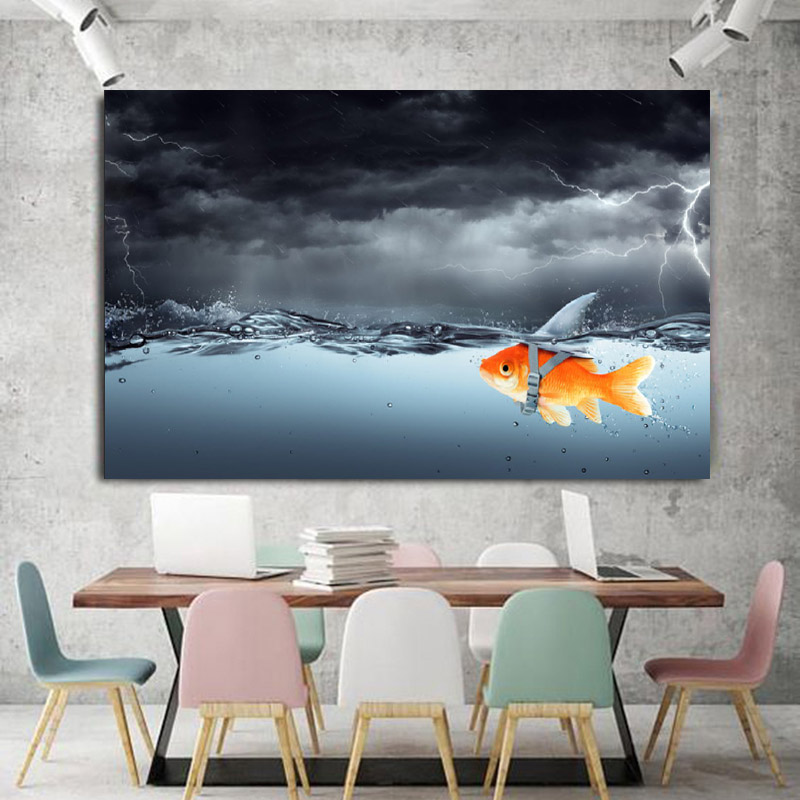 Modern Large Size Canvas Picture Abstract Fish Painting Wall Art Animal Posters And Prints For Living Room Home Decor No Frame