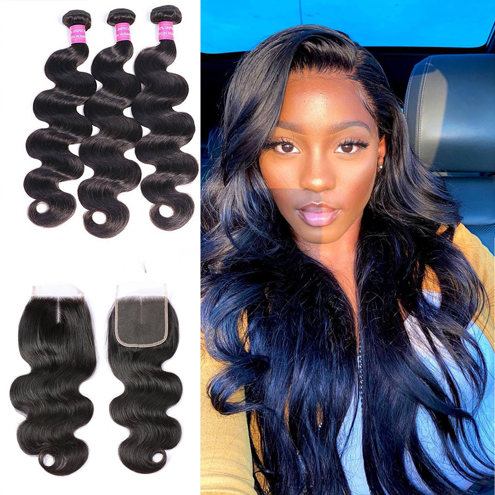 Brazilian Body Wave Virgin Hair Extensions Wholesale 3 Bundles With 4x4 Lace Closure Body Wave Human Hair Bundles With Closure, Natural color
Brazilian Body Wave Virgin Hair Extensions Wholesale 3 Bundles With 4x4 Lace Closure Body Wave Human Hair Bundles With Closure, Natural color