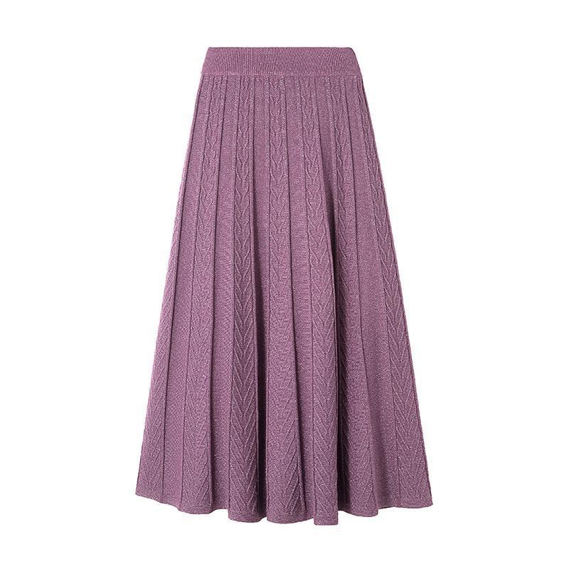 Nomikuma Women Autumn Winter Knitted Skirts Korean High Waist A-line Twisted Sweater Dress Femme Causal Faldas Mujer 6D180 210427