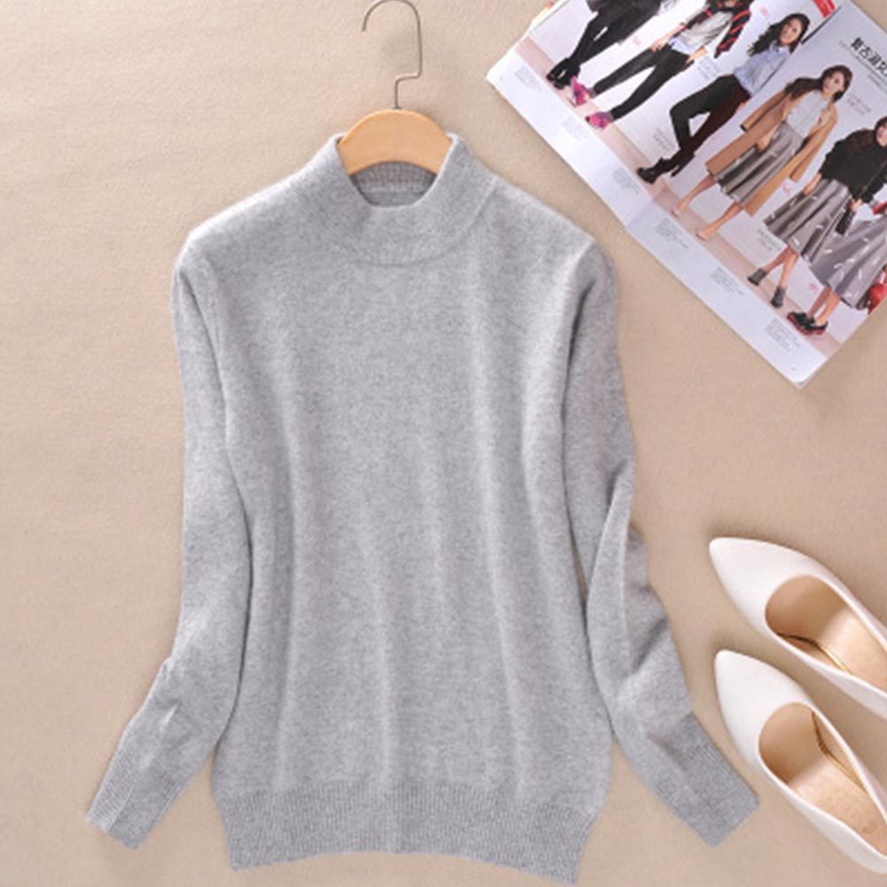 Women Winter Cashmere Sweater Long Sleeve O Neck Knitted Slim Warm Thick Pullover White Jumper 210428