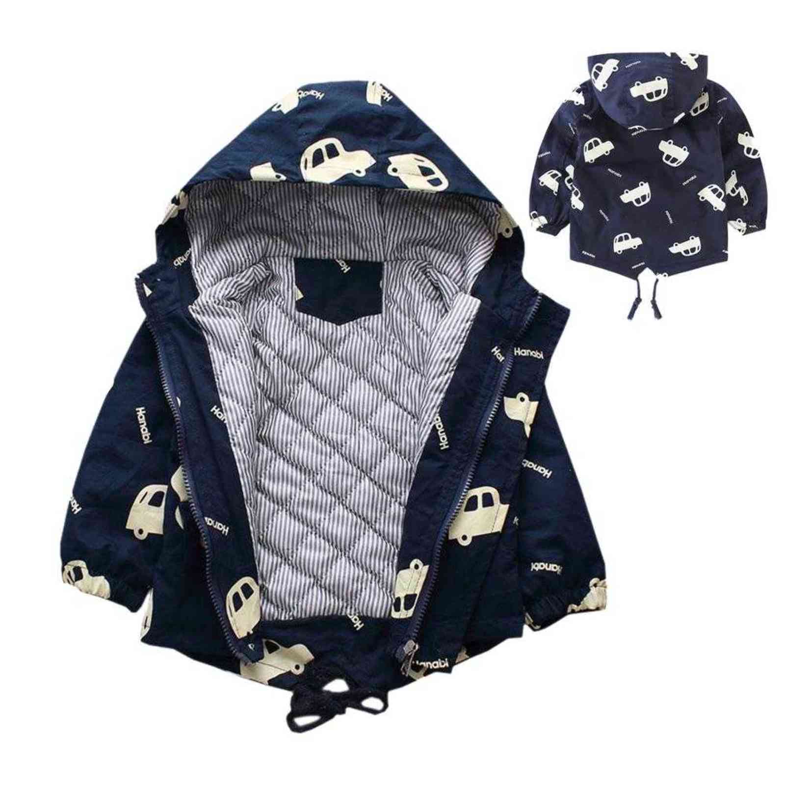 Winter Boys Jackets Thick Warm Outerwear Child Catoon Hooded Coats Plus Velvet Kids Windbreaker Baby Coats Clothing 211111