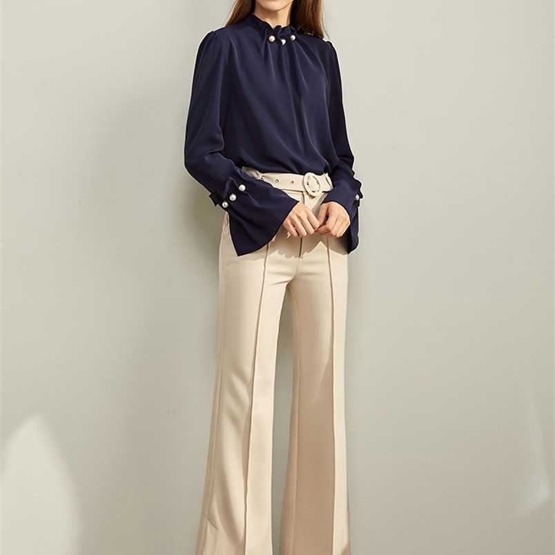 High Waist Trousers Autumn Winter Women Casual Solid Zipper Loose Elegant Female Long Pants 11940429 210527