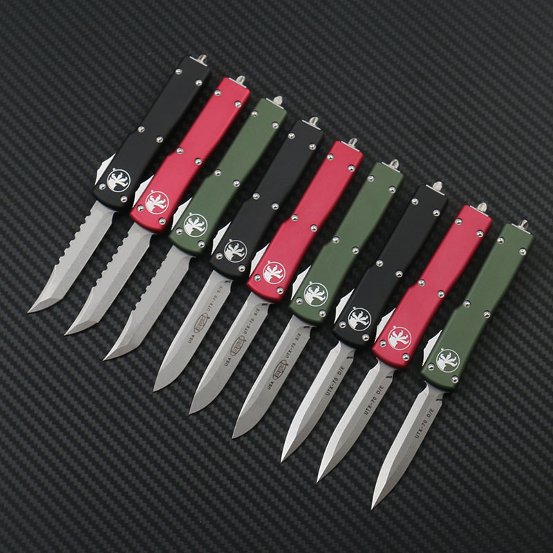 Microtech Mini UTX-70 UTX70 knives Combat tactical knife D2 steel Blade 6061-T6 Aviation aluminum alloy handle Outdoor camping survival EDC tool
Microtech Mini UTX-70 UTX70 knives Combat tactical knife D2 steel Blade 6061-T6 Aviation aluminum alloy handle Outdoor camping survival EDC tool