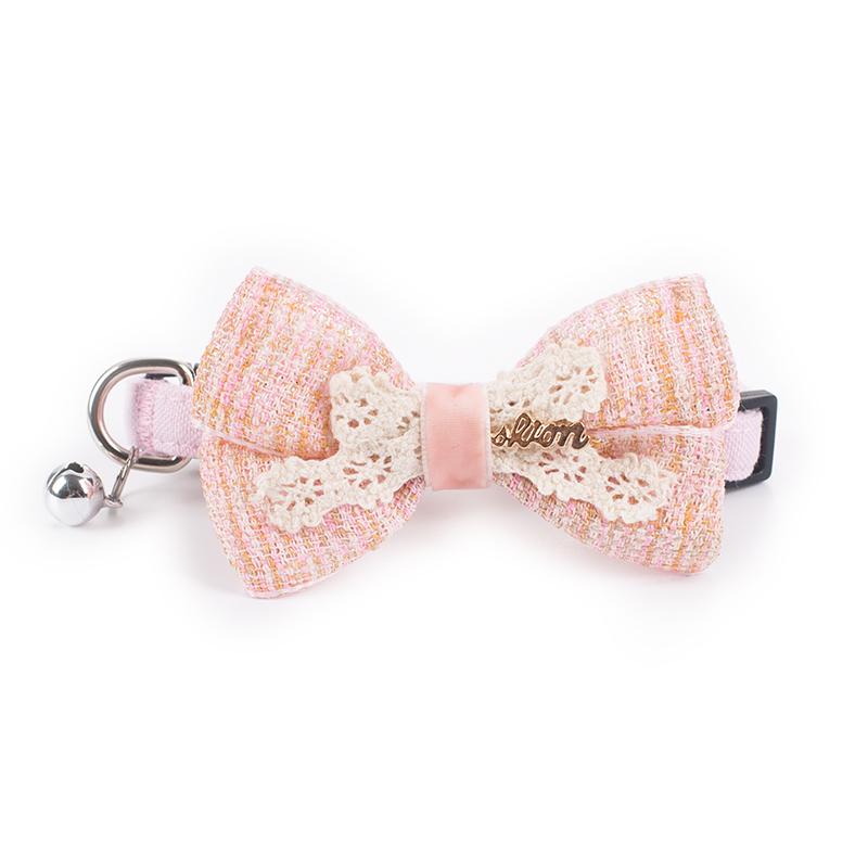 Dog Collars & Leashes CoolPaw Collar Leash Classic Grid Flower Decoration Bow Tie With Bell Puppy Dogs Cats