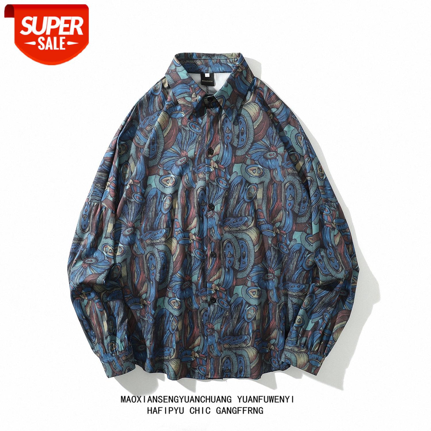 Men's shirt dark vintage print western men and women long-sleeved loose lazy bf jacket #I266, White;black
Men's shirt dark vintage print western men and women long-sleeved loose lazy bf jacket #I266, White;black
