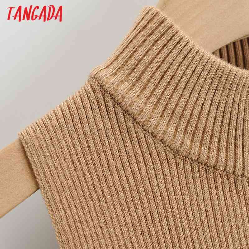 Women High Quality Solid Zipper Crop Knit Tank Top Sleeveless Backless Female Tops 4P02 210416