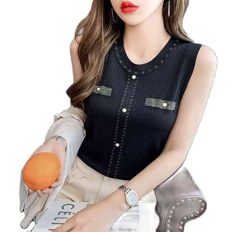 Knit sweater vest outer wear with ice silk suspenders bottoming shirt tops women summer fashion women's clothing 210520, Black
Knit sweater vest outer wear with ice silk suspenders bottoming shirt tops women summer fashion women's clothing 210520, Black