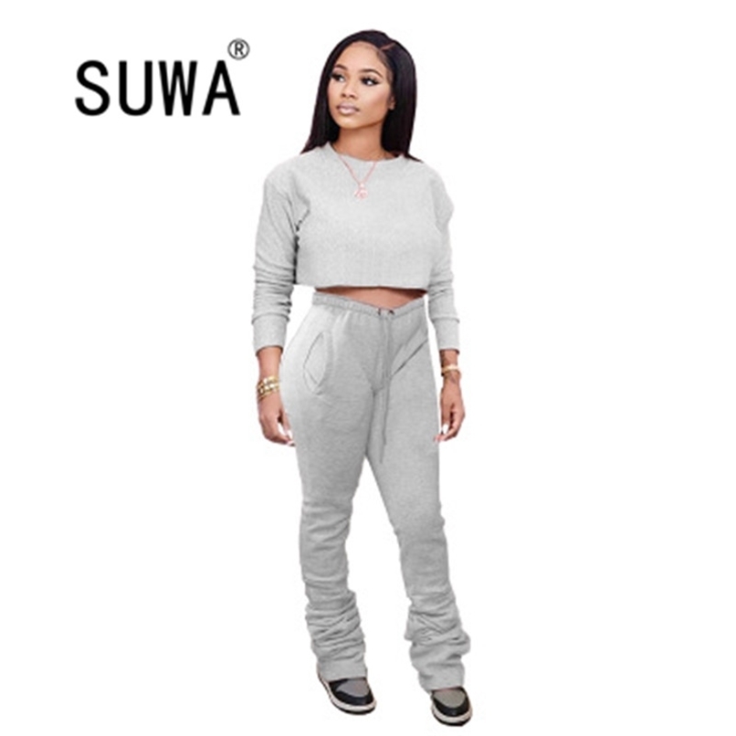 2 Piece Sets Womens Outfits Fall Winter Long Sleeve Pullover Sweatsuit Crop Top Sweatpants Tracksuit Wholesale Dropshpping 210525, Gray
2 Piece Sets Womens Outfits Fall Winter Long Sleeve Pullover Sweatsuit Crop Top Sweatpants Tracksuit Wholesale Dropshpping 210525, Gray