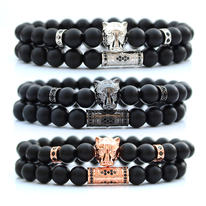 natural stone beads lion bracelet set bracelets for men women pulseiras masculina handmade beaded mens accessories armbanden, Black 
natural stone beads lion bracelet set bracelets for men women pulseiras masculina handmade beaded mens accessories armbanden, Black