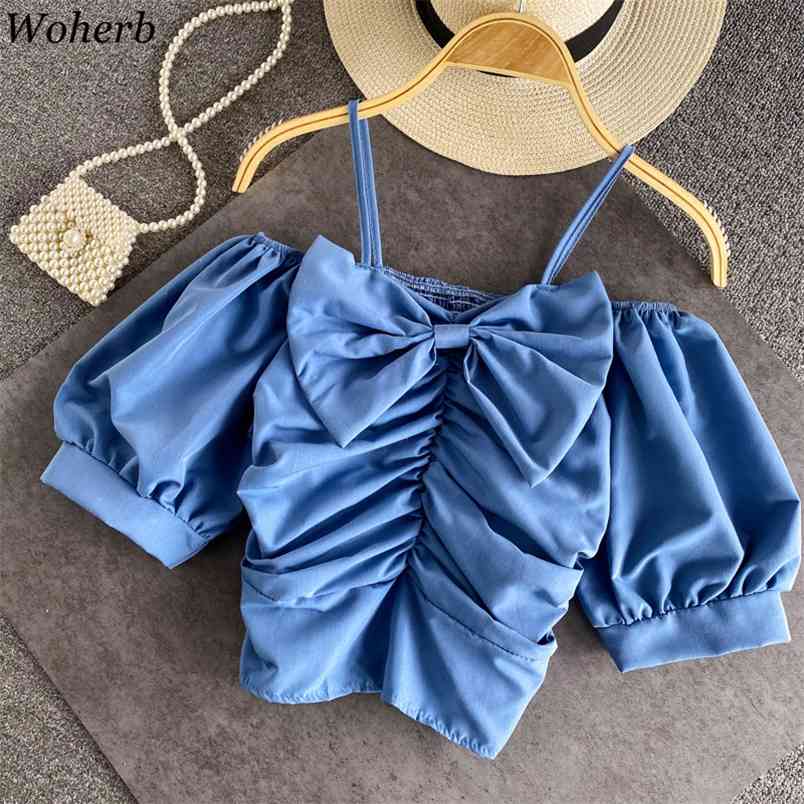 Bows Sweet Blouses Women Tops Solid Off Shoulder Puff Sleeve Summer Blusas Mujer Cute Pleated Vintage Korean Shirts 210519, Lavender
Bows Sweet Blouses Women Tops Solid Off Shoulder Puff Sleeve Summer Blusas Mujer Cute Pleated Vintage Korean Shirts 210519, Lavender
