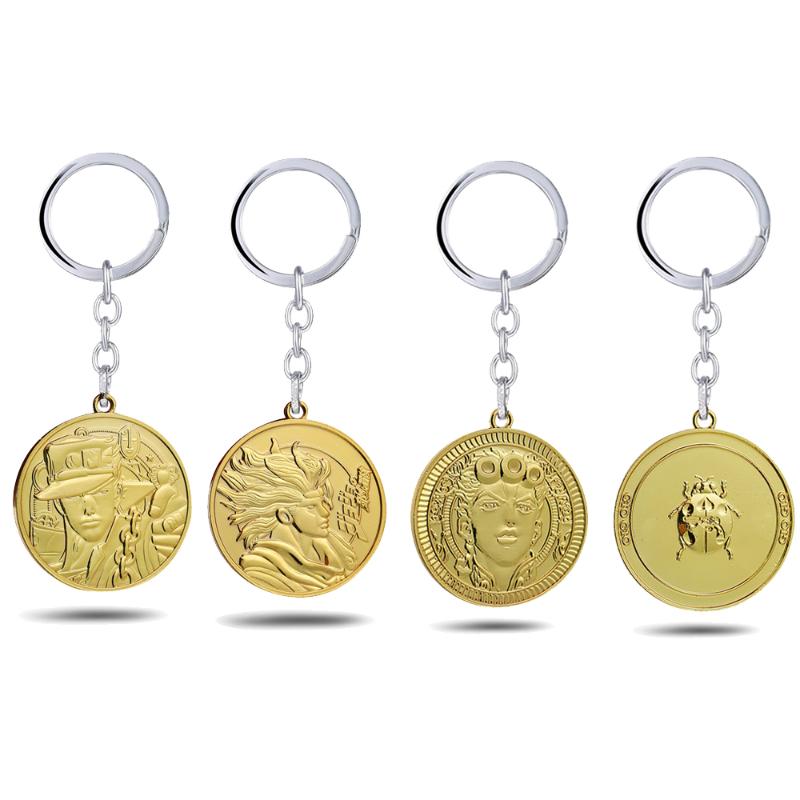 Keychains Anime JoJos Bizarre Adventure Keychain Men Kujo Jotaro Star Key Chain Metal Round Giorno Giovanna Keyring Women Jewelry
Keychains Anime JoJos Bizarre Adventure Keychain Men Kujo Jotaro Star Key Chain Metal Round Giorno Giovanna Keyring Women Jewelry