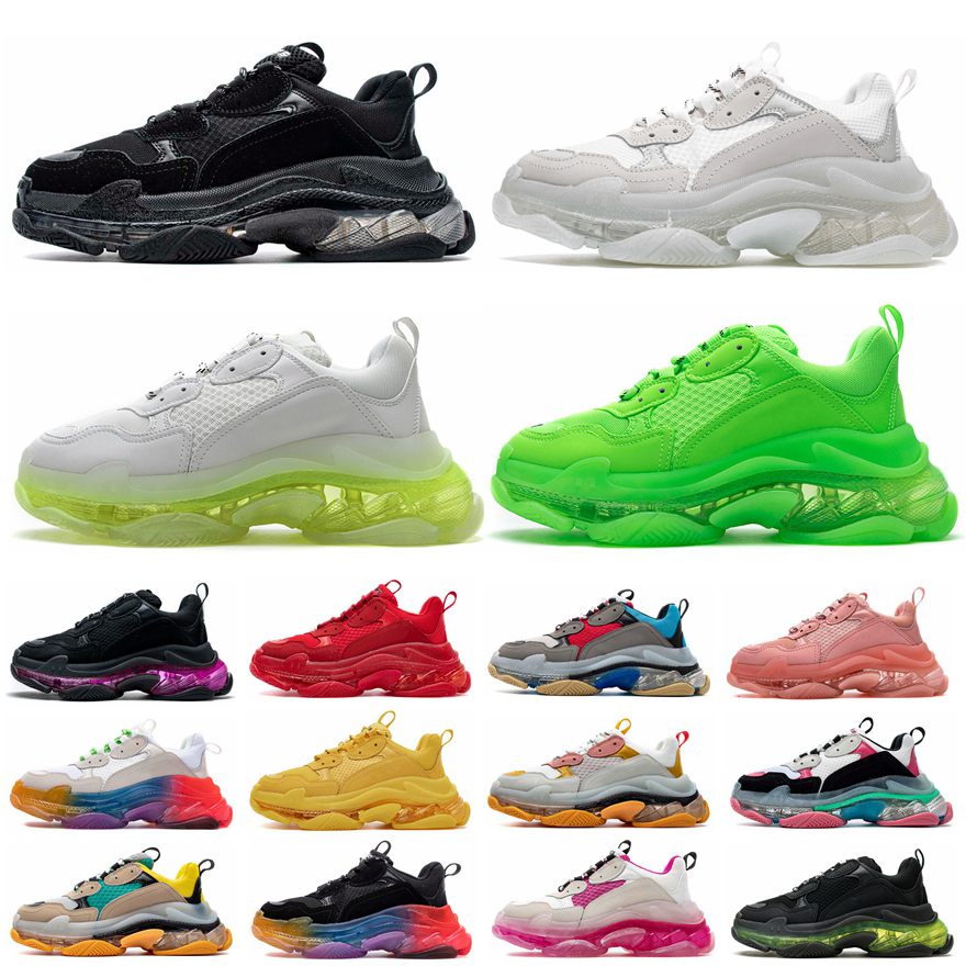Paris 17FW Triple S Clear Sole Mens Women Casual Shoes White Black Green Grey Plum Red Pink Dark Blue Sports Outdoor Dad Shoe, 14
Paris 17FW Triple S Clear Sole Mens Women Casual Shoes White Black Green Grey Plum Red Pink Dark Blue Sports Outdoor Dad Shoe, 14