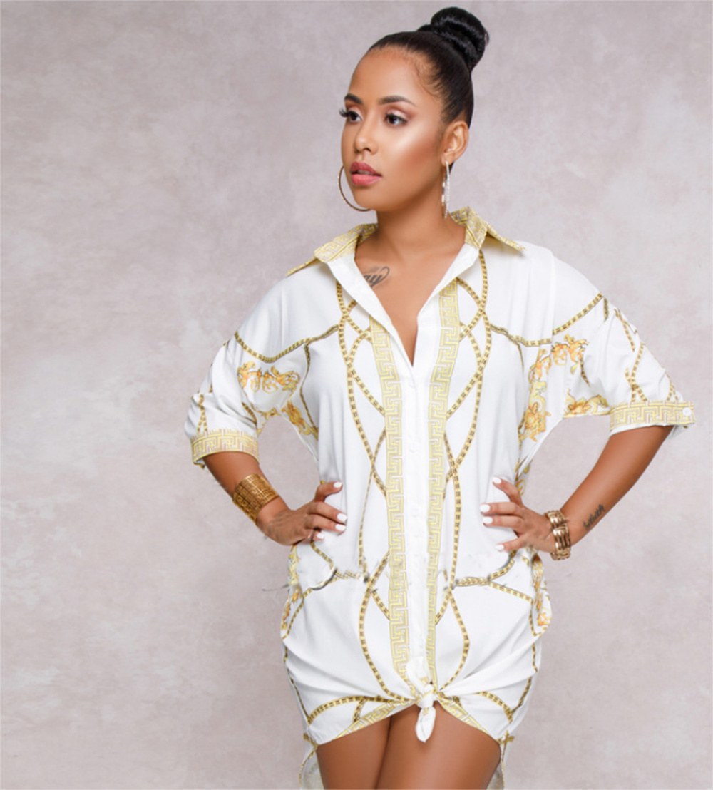 Designer Womens Dresses Women Fashion Elegant Office Look Work Wear Party Shirt Female Tops Weekend Floral & Chains Print Casual Blouse Clothing, Style 2
Designer Womens Dresses Women Fashion Elegant Office Look Work Wear Party Shirt Female Tops Weekend Floral & Chains Print Casual Blouse Clothing, Style 2