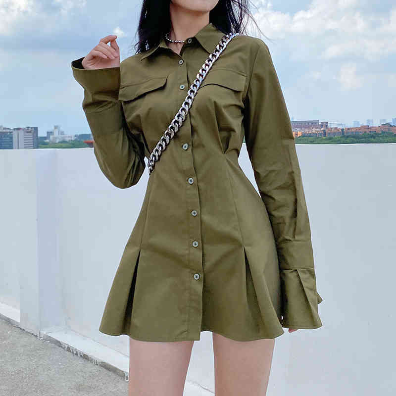 Spring Dress Women V Neck Long Sleeve Shirt Dress Bandage Women Sexy Mini A Line Office Autumn Casual Tunic White Dresses 210521, Army green
Spring Dress Women V Neck Long Sleeve Shirt Dress Bandage Women Sexy Mini A Line Office Autumn Casual Tunic White Dresses 210521, Army green