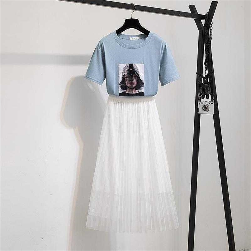 Summer Short-sleeved Portrait Appliques Beaded Cotton Tshirt Women's Suit White Mesh Pleated Long Skirt 2 Piece Sets 210602, Only pink tshirt
Summer Short-sleeved Portrait Appliques Beaded Cotton Tshirt Women's Suit White Mesh Pleated Long Skirt 2 Piece Sets 210602, Only pink tshirt