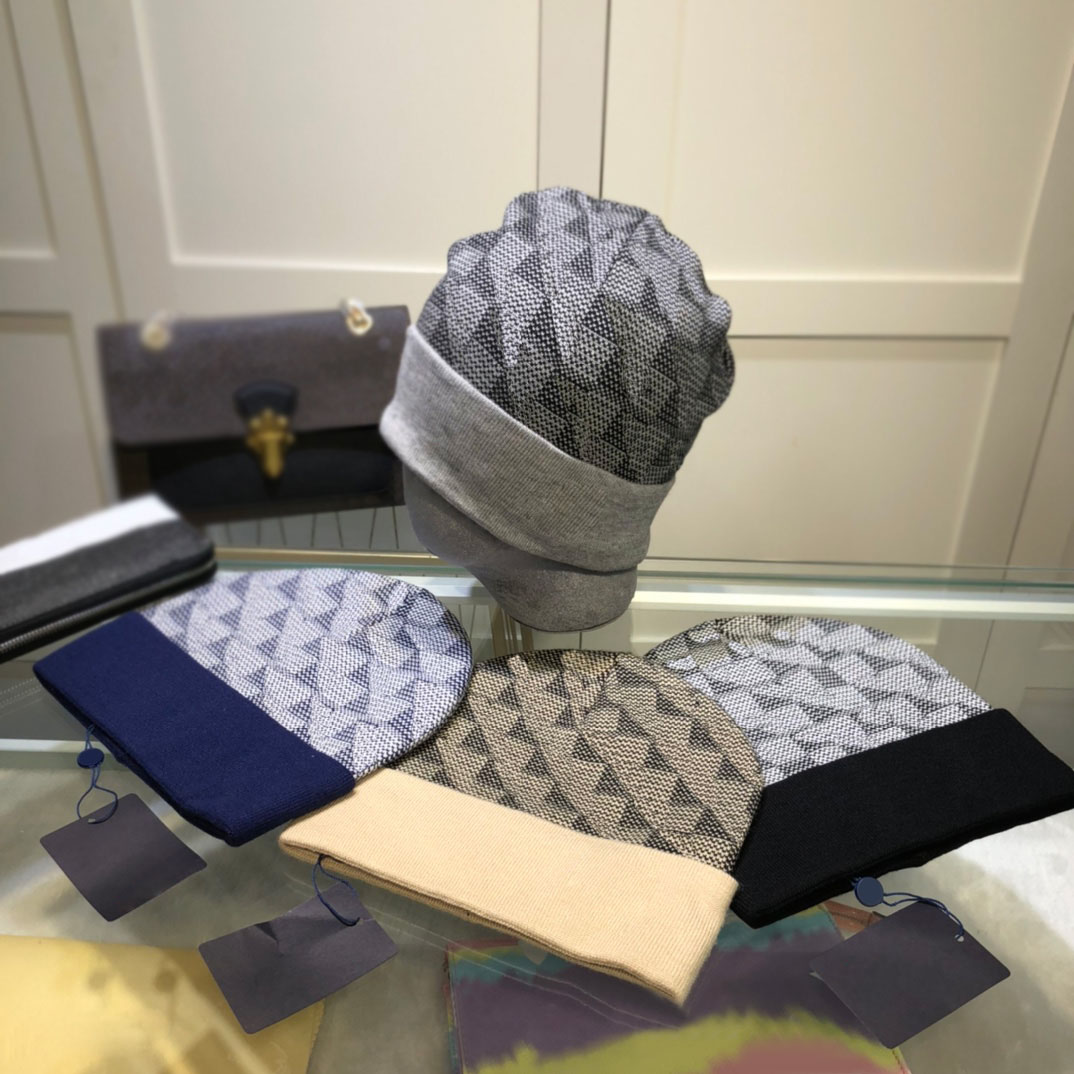 Fashion Hat Beanie Skull Caps Hats Letter Plaid Letters Design for Man Woman Winter Cap 4 Colors