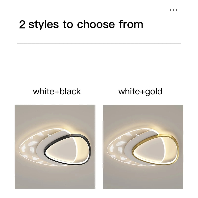 2022 New Feather LED Chandeliers Acrylic Lights for Living Room Bedroom Black Indoor Decor Lighting Fixture Ceiling Lights Le-264