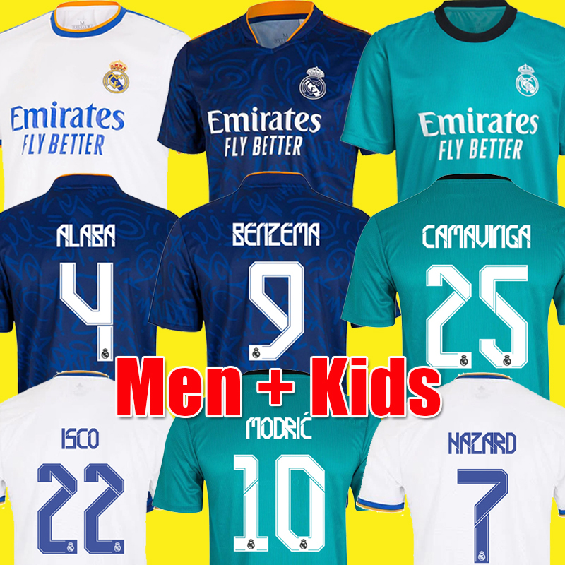 REAL MADRID jerseys 21 22 soccer football shirt CAMAVINGA ALABA HAZARD BENZEMA ASENSIO MODRIC MARCELO VALVERDE camiseta men + kids kit 2021 2022 uniform, 3rd kids
REAL MADRID jerseys 21 22 soccer football shirt CAMAVINGA ALABA HAZARD BENZEMA ASENSIO MODRIC MARCELO VALVERDE camiseta men + kids kit 2021 2022 uniform, 3rd kids