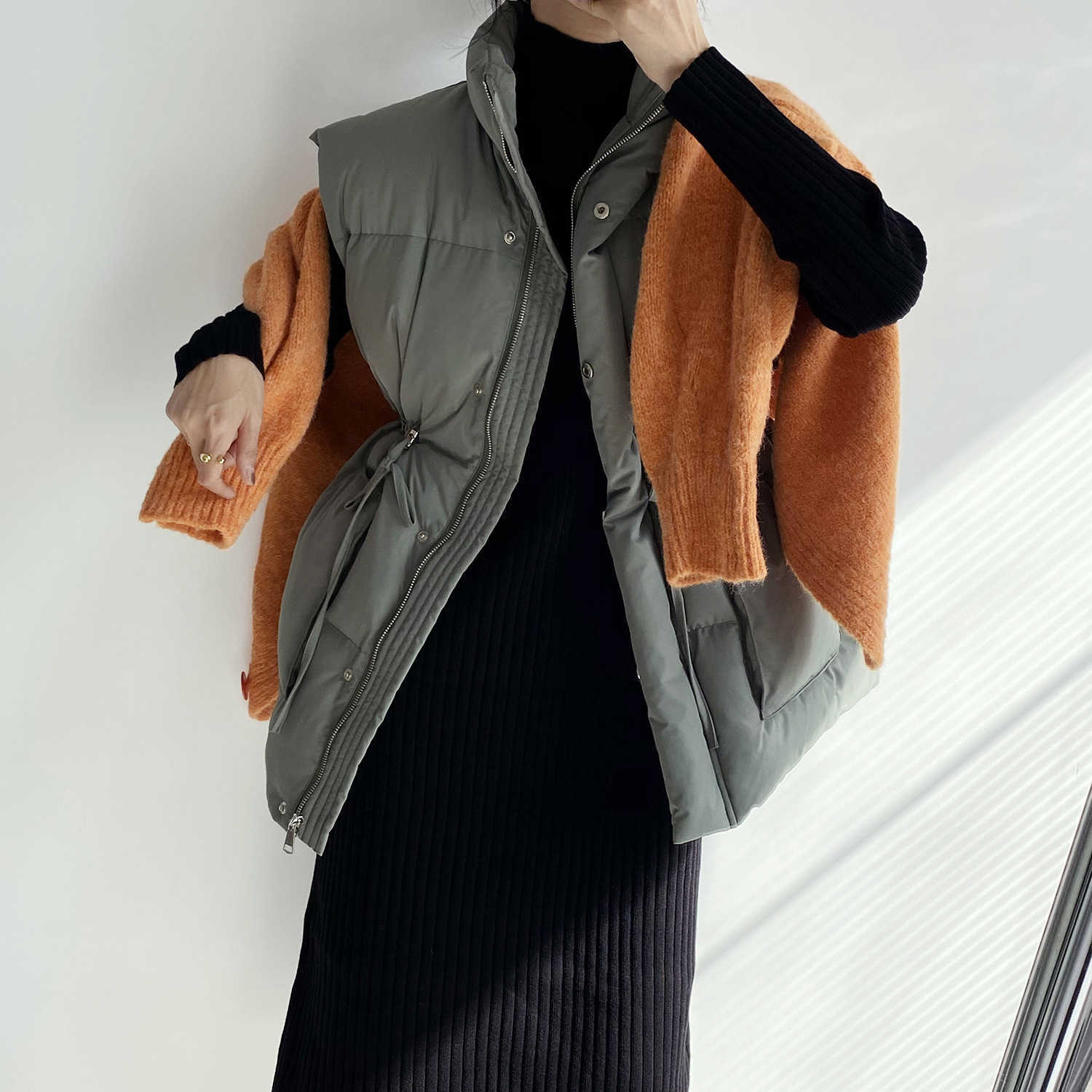 Tie Long Cotton Stand Collar Waistcoat Women's Autumn Winter Korean Fashion Down Vest Jacket 210607, Coffee
Tie Long Cotton Stand Collar Waistcoat Women's Autumn Winter Korean Fashion Down Vest Jacket 210607, Coffee
