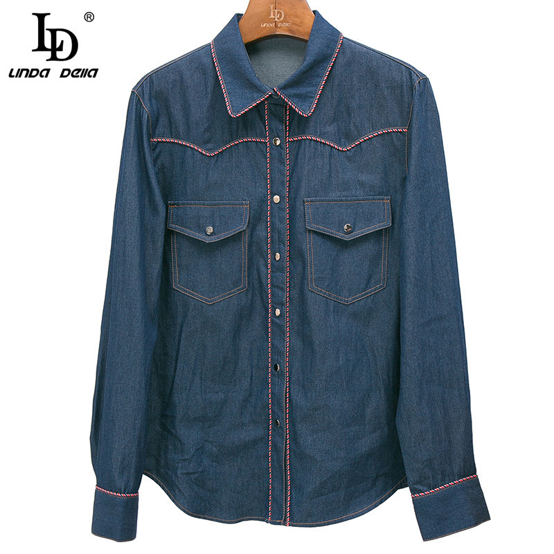 Autumn Fashion Runway Skirts Suit Women Long sleeve Denim Tops and High waist Retro Midi 2 Pieces Set 210522