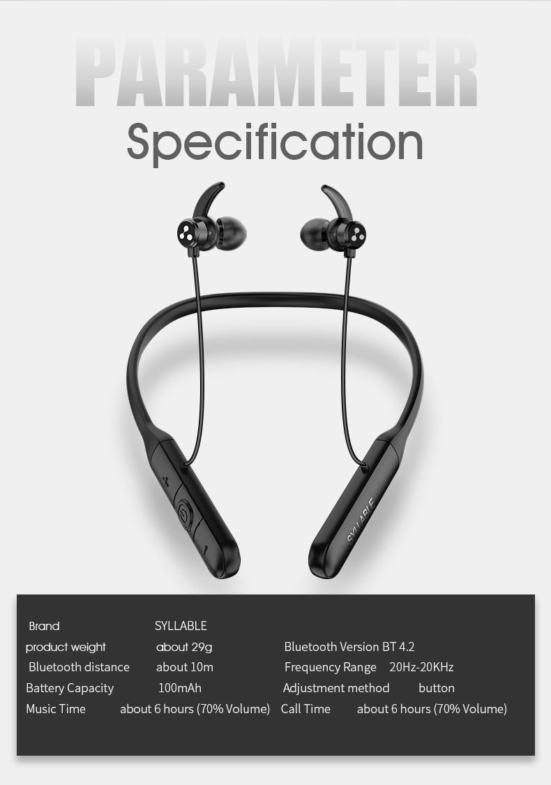Headsets SYLLABLE Q3 Bluetooth Earphone Wireless Headset Noise Reduction For Games/music Sports Bass
Headsets SYLLABLE Q3 Bluetooth Earphone Wireless Headset Noise Reduction For Games/music Sports Bass