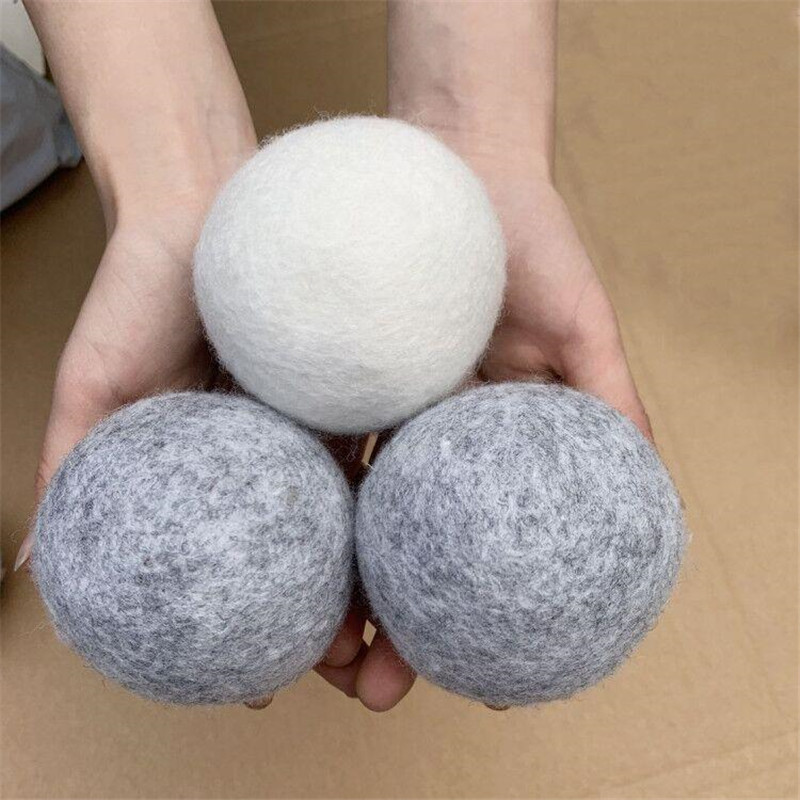 Wool Dryer Balls Laundry Products Reusable Natural Fabric Softener Reduces Static Laundries Clean Ball Helps Dry Clothes in Laundrys Quicker